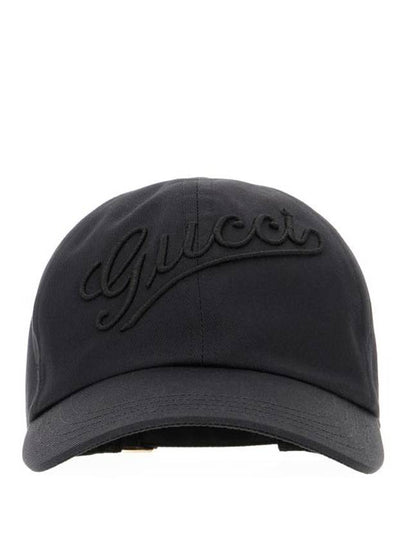 Embroidered Cotton Base Ball Cap Black - GUCCI - BALAAN 2