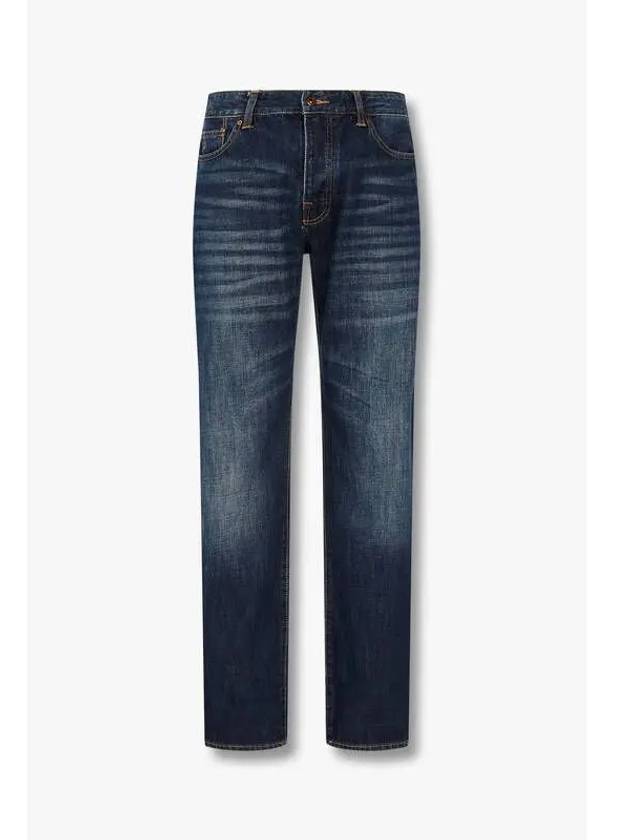 Men s Logo Patch Relaxed Straight Jeans Indigo - ARMANI EXCHANGE - BALAAN 1