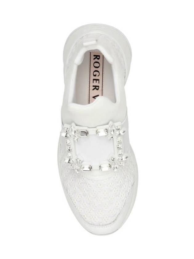 Viv Run Strass Buckle Low Top Sneakers White - ROGER VIVIER - BALAAN 3