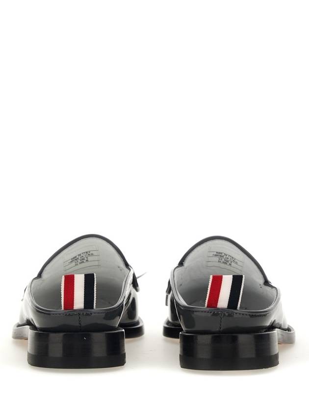 Kilt Varsity Soft Patent Penny Loafer Mule Grey White - THOM BROWNE - BALAAN 3