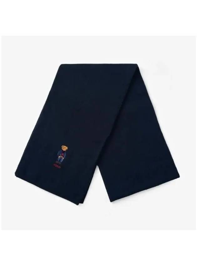 Embroidery Bear Wool Beanie Muffler Set Navy - POLO RALPH LAUREN - BALAAN 5