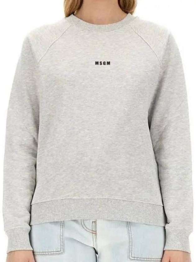 Micro Logo Print Sweatshirt Grey - MSGM - BALAAN 2