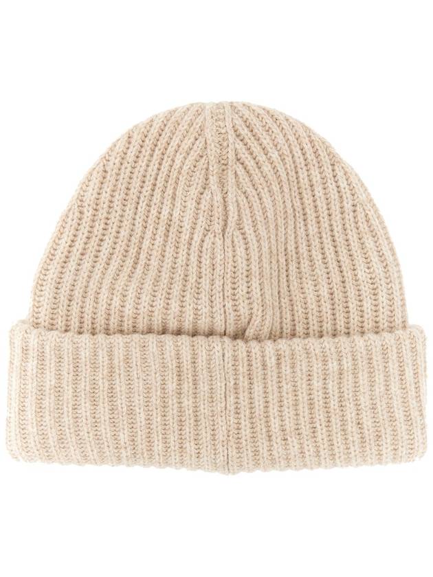 Logo Patch Knit Beanie Sand - GANNI - BALAAN 4