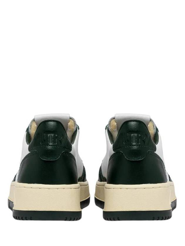 Autry Medalist Low Two-Tone Sneakers In White And Mountain Green Leather - AUTRY - BALAAN 3