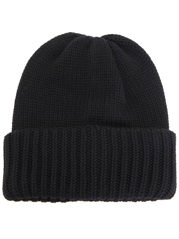 Grenoble Logo Applique Virgin Wool Beanie Black - MONCLER - BALAAN 3