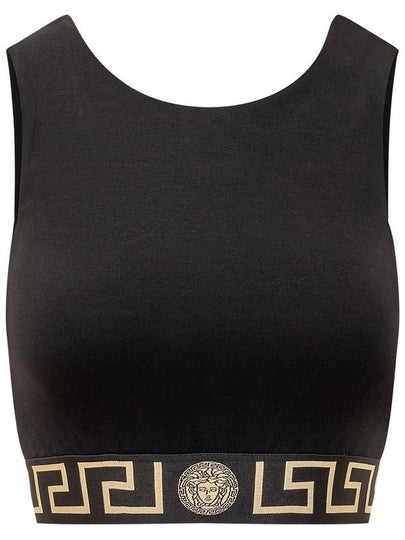 Greca Border Gym Sports Bra Black - VERSACE - BALAAN 2