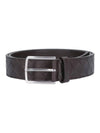 Intrecciato Leather Belt Dark Brown - BOTTEGA VENETA - BALAAN 1