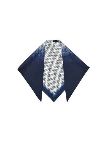 Men s Herringbone Pattern Gradient Scarf Dark Blue - GIORGIO ARMANI - BALAAN 1