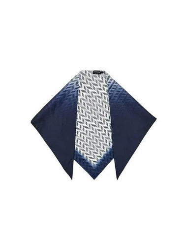 Men s Herringbone Pattern Gradient Scarf Dark Blue - GIORGIO ARMANI - BALAAN 1