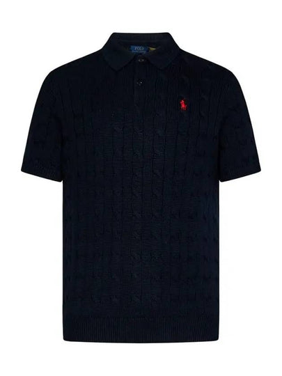 Embroidered Pony Knit Polo Shirt Navy - POLO RALPH LAUREN - BALAAN 2