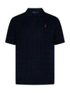 Embroidered Pony Knit Polo Shirt Navy - POLO RALPH LAUREN - BALAAN 3