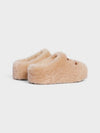 Logo Fur Shearling Mule Cream - CELINE - BALAAN 3