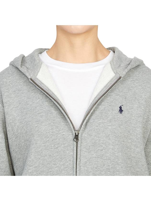 Women s Logo Hooded Zip Up Jacket Gray - POLO RALPH LAUREN - BALAAN 9