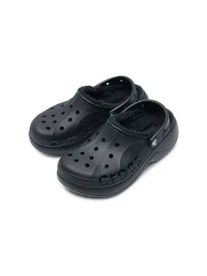 Clog Baya Platform Lined Fur Sandals Black - CROCS - BALAAN 2