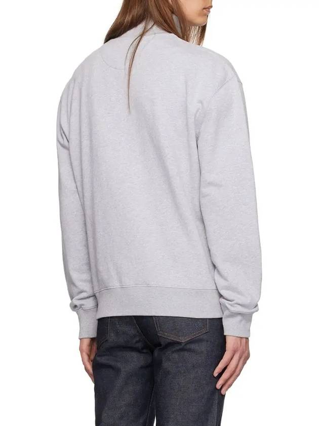 Fox Head Patch Half Zipper Sweatshirt Light Grey Melange - MAISON KITSUNE - BALAAN 4