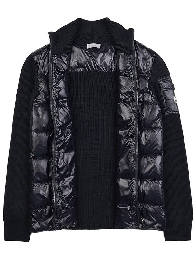 Padded Wool Cardigan Black - MONCLER - BALAAN 10