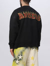 Logo Flames Vint Crew Sweatshirt Black - PALM ANGELS - BALAAN 3