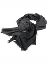 165903 Wool Silk Blend Black GG Giant Seama Scarf Muffler - GUCCI - BALAAN 3