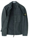 Brushed Organic Cotton Overshirt Jacket Dark Grey - STONE ISLAND - BALAAN 8