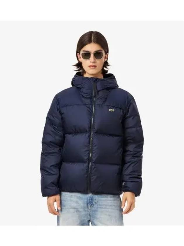 Men s Hooded Down Puffer Navy - LACOSTE - BALAAN 1