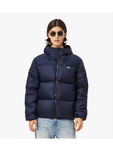 Men s Hooded Down Puffer Navy - LACOSTE - BALAAN 1