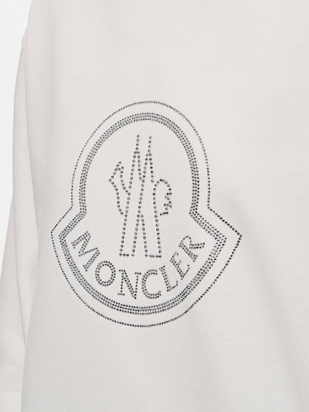 Crystal Logo Sweatshirt Off White - MONCLER - BALAAN 5