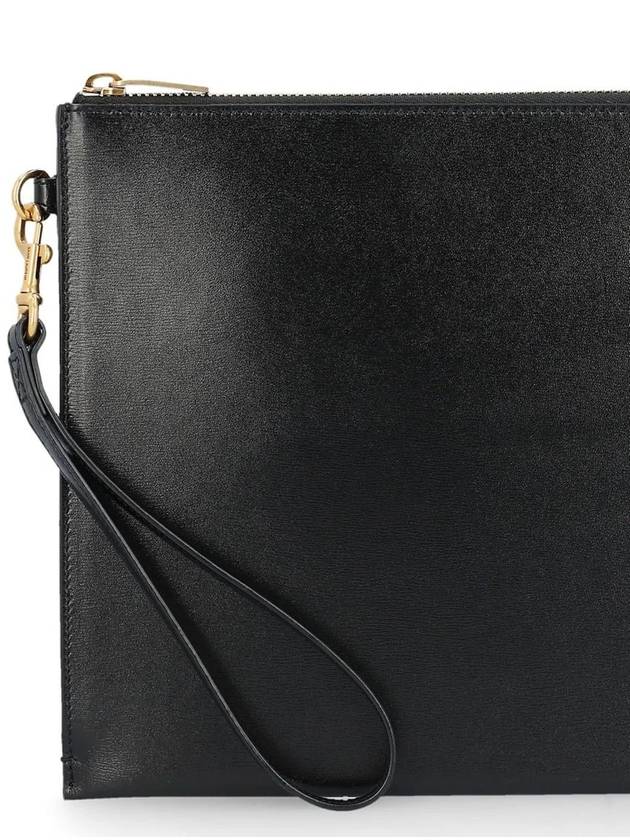 Tiny Cassandre Shiny Leather Zip Tablet Clutch Bag Black - SAINT LAURENT - BALAAN 4