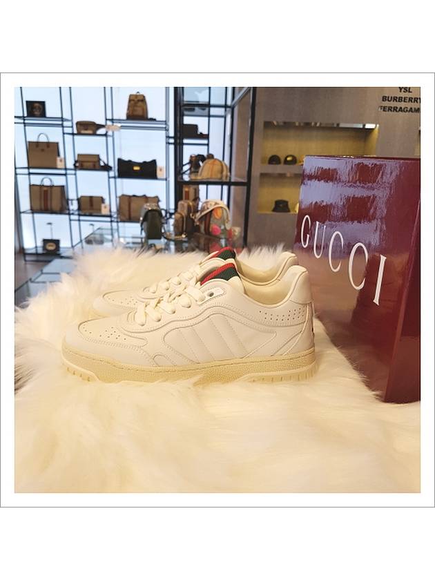 Re Web Leather Low Top Sneakers White - GUCCI - BALAAN 6