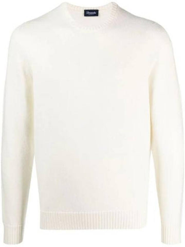 Men's Crew Neck Wool Knit Top Latte - DRUMOHR - BALAAN 1