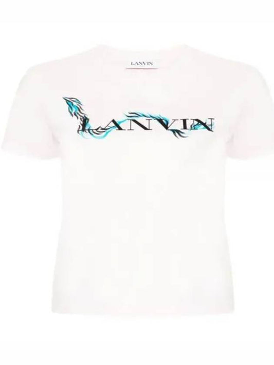 24 RWTS0030J109 502 Logo Printing Short Sleeve T Shirt - LANVIN - BALAAN 1