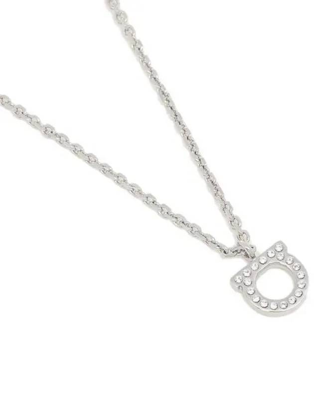 Gancini Crystal Necklace Silver - SALVATORE FERRAGAMO - BALAAN 2