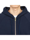 Engineered 4 Bar Diagonal Zip Up Hoodie Navy - THOM BROWNE - BALAAN 8