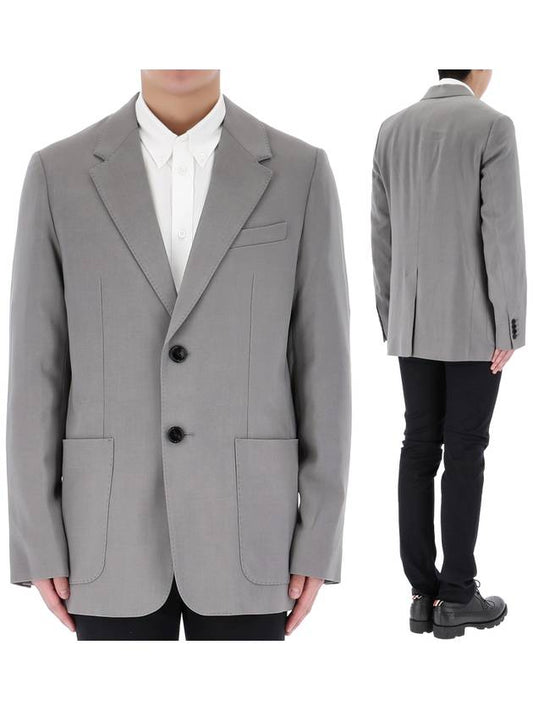 Tailored Single Breasted Blazer Jacket Grey - AMI - BALAAN 2