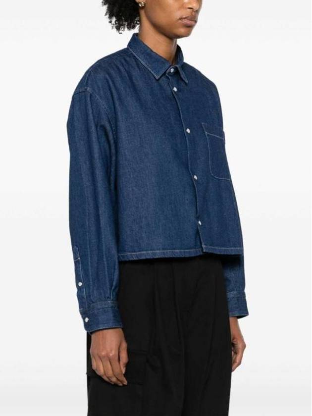 Samantha Cropped Overshirt Dark Blue - A.P.C. - BALAAN 3