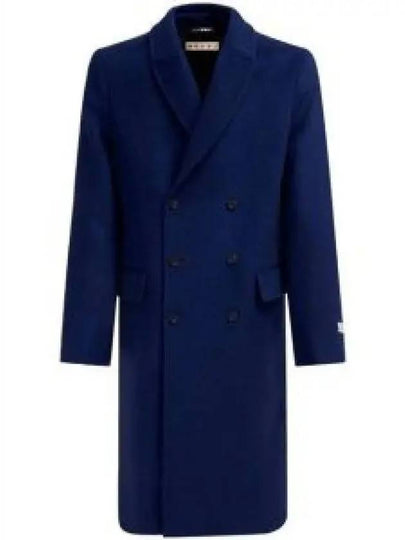 Buttoned Double-Breasted Double Coat Blue - MARNI - BALAAN 2