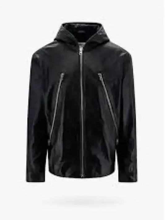 Zipper Hooded Leather Jacket Black - MAISON MARGIELA - BALAAN 2