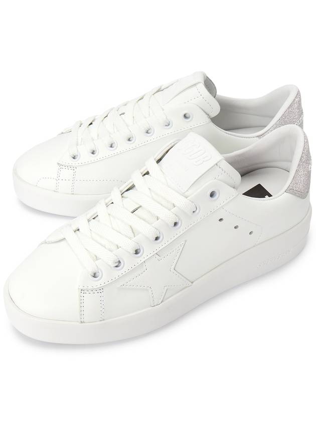 Purestar White Silver Glitter Heel Tab Sneakers - GOLDEN GOOSE - BALAAN 2