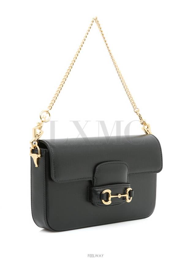 Horsebit 1955 Mini Bag Chain 752002 Black Gold Flap Shoulder - GUCCI - BALAAN 4