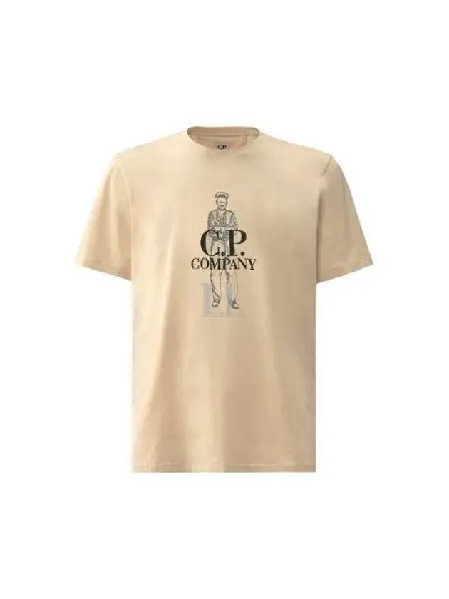 1020 Jersey British Sailor Short Sleeve T-Shirt Beige - CP COMPANY - BALAAN 2