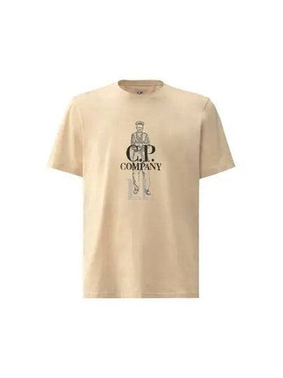 1020 Jersey British Sailor Short Sleeve T-Shirt Beige - CP COMPANY - BALAAN 2