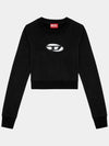 F Slimmy Cutout Logo Crop Sweatshirt Black - DIESEL - BALAAN 9