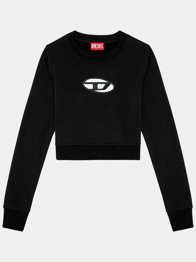 F Slimmy Cutout Logo Crop Sweatshirt Black - DIESEL - BALAAN 9