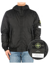 Men's Garment Dyed Crinkle Reps Recycled Nylon Primaloft TC Hooded Jacket Black - STONE ISLAND - BALAAN 2