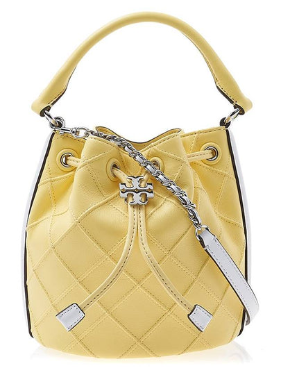 Small Fleming Soft Patent Border Bucket Bag Yellow - TORY BURCH - BALAAN 2