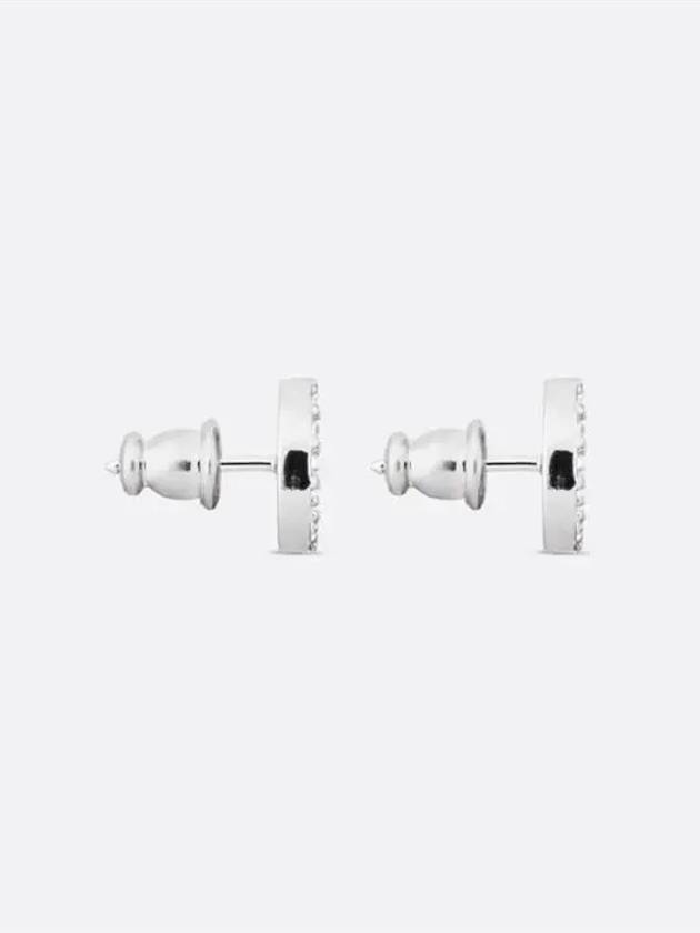 Petit CD Stud Crystal Earrings Silver - DIOR - BALAAN 4