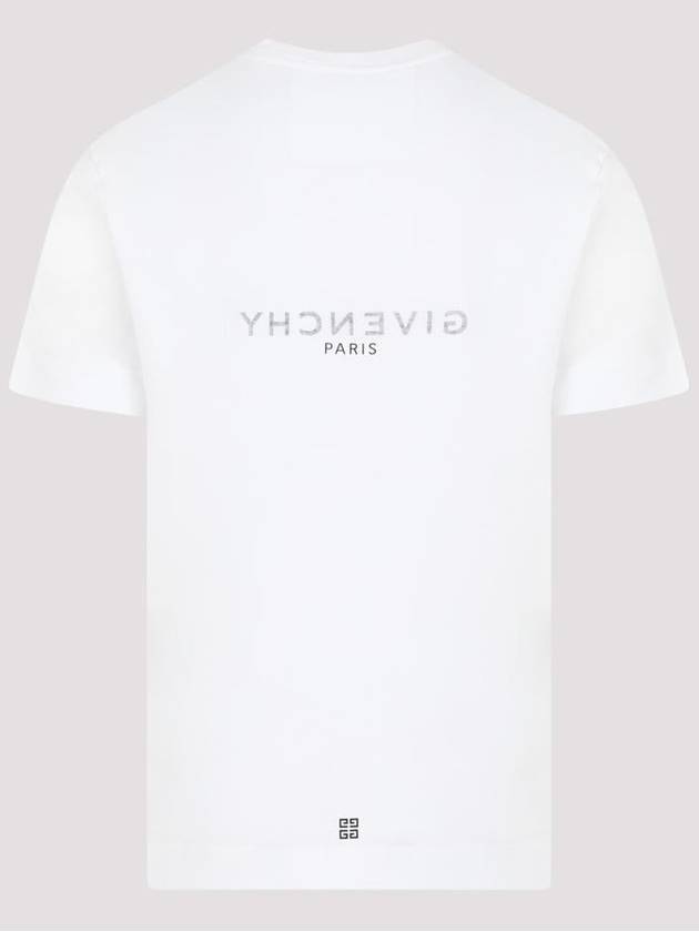 Men's Reverse Logo Round Slim Short Sleeve T-Shirt White - GIVENCHY - BALAAN 3