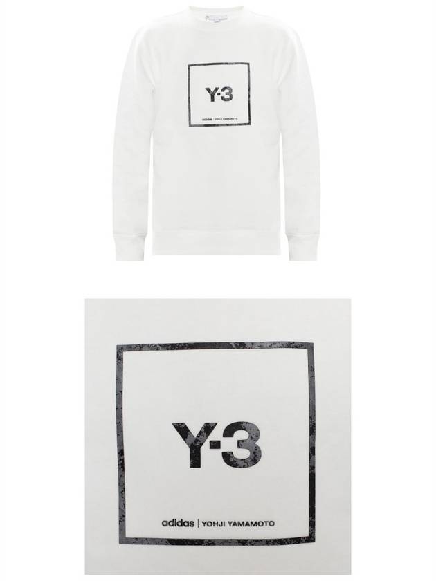 Reflative Square Logo Crew Neck Sweatshirt White - Y-3 - BALAAN 5