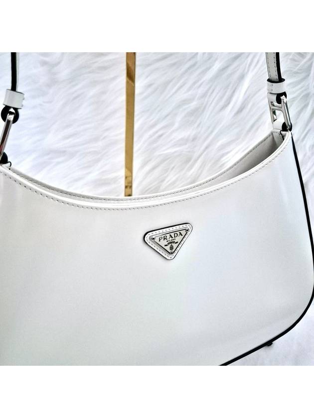 Cleo brushed hobo bag tote shoulder white - PRADA - BALAAN 7