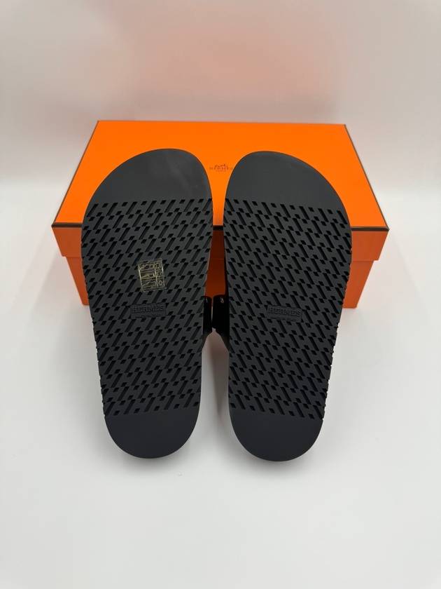 Chypre Leather Sandals Black - HERMES - BALAAN 6