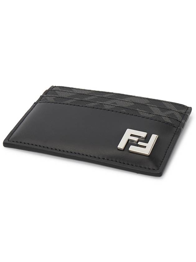 FF Square Leather Card Wallet Black - FENDI - BALAAN 4